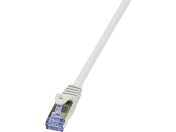LogiLink PrimeLine - Patchkabel - RJ-45 (han) til RJ-45 (han) - 1 m - SFTP, PiMF - CAT 7 - halogenfri, formet, knastfri - grå