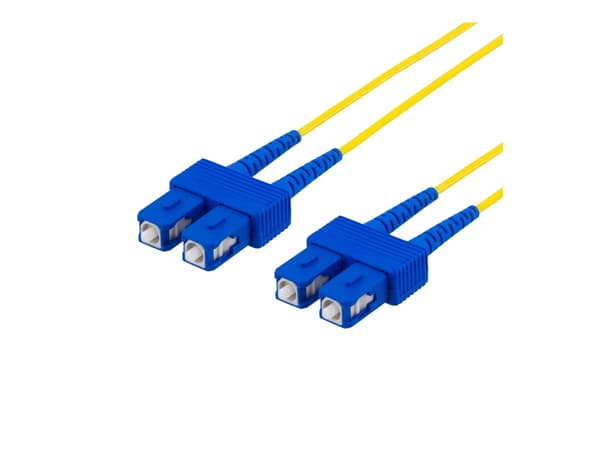 DELTACO - Nettverkskabel - SC-enkeltmodus (hann) til SC-enkeltmodus (hann) - 5 m - fiberoptisk