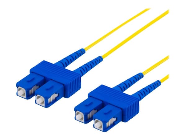 DELTACO - Nettverkskabel - SC-enkeltmodus (hann) til SC-enkeltmodus (hann) - 5 m - fiberoptisk