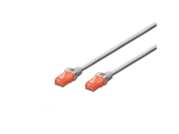 DIGITUS Professional - Patch-kabel - RJ-45 (hane) till RJ-45 (hane) - 5 m - UTP - CAT 6e - startad, hakfri - grå
