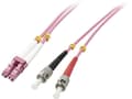 Miniatyrbilde 3 av 5: Lindy 46350 fiberoptisk kabel 1 m LC ST OM4 Rosa