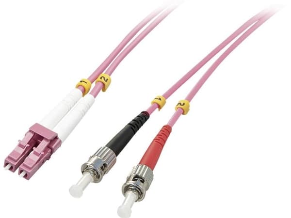 Lindy 46350 fiberoptisk kabel 1 m LC ST OM4 Rosa