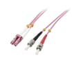 Miniatyrbilde 4 av 5: Lindy 46350 fiberoptisk kabel 1 m LC ST OM4 Rosa