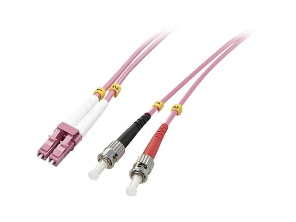 Lindy 46350 fiberoptisk kabel 1 m LC ST OM4 Rosa