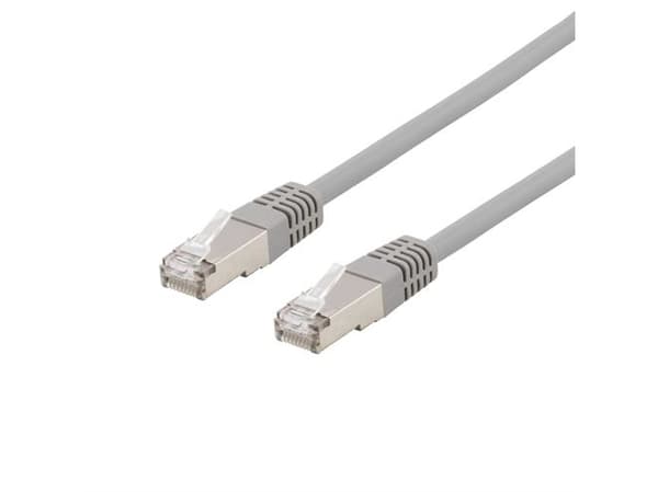 DELTACO - Koblingskabel - RJ-45 (hann) til RJ-45 (hann) - 10 m - SFTP - CAT 6 - halogenfri, formstøpt - grå