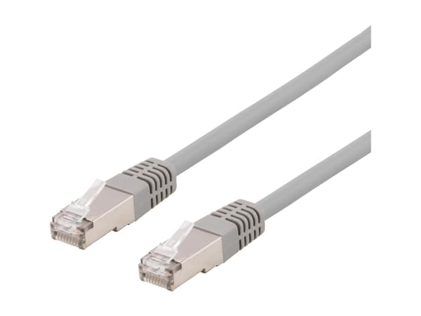 DELTACO - Koblingskabel - RJ-45 (hann) til RJ-45 (hann) - 10 m - SFTP - CAT 6 - halogenfri, formstøpt - grå