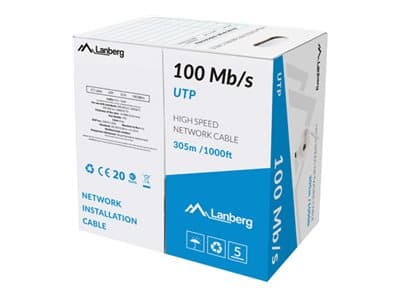 Lanberg - Bulkkabel - 305 m - UTP - solid - grå, RAL 7035
