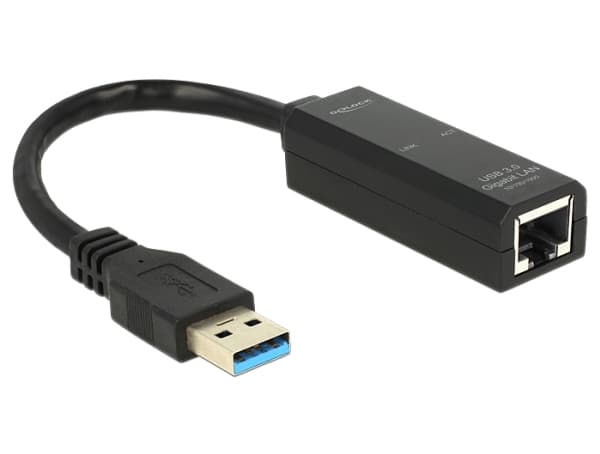 Delock Adapter USB 3.0 > Gigabit LAN 10/100/1000 Mb/s - Nettverksadapter - USB 3.0 - Gigabit Ethernet