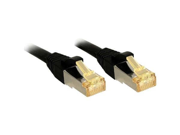 Lindy 47314, 15 m, Cat7, S/FTP (S-STP), RJ-45, RJ-45, Sort
