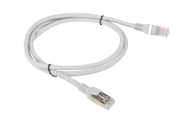 Lanberg - Koblingskabel - RJ-45 (hann) til RJ-45 (hann) - 1 m - FTP - CAT 5e - uten hindringer, formstøpt - grå, RAL 7035