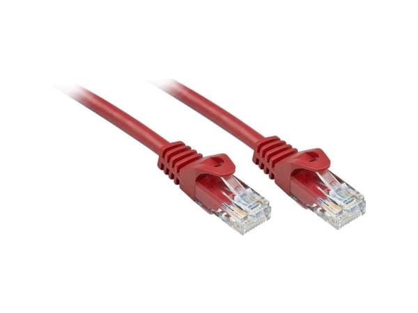 Lindy Rj45/Rj45 Cat6 0.3m nettverkskabel Rød 0,3 m U/UTP (UTP)