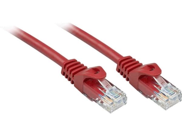Lindy Rj45/Rj45 Cat6 0.3m nettverkskabel Rød 0,3 m U/UTP (UTP)