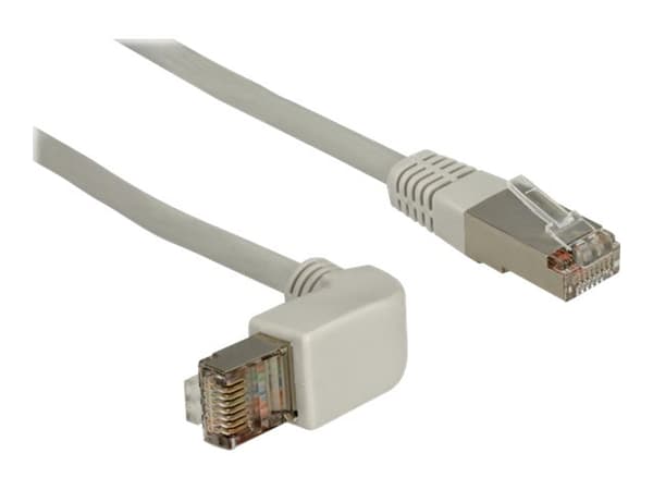 Delock - Koblingskabel - RJ-45 (hann) til RJ-45 (hann) - 1 m - SFTP - CAT 5e - 90°-kontakt, formstøpt - grå