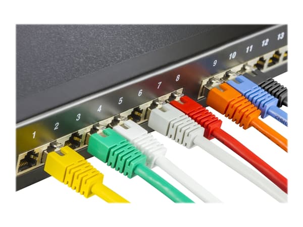 DELTACO STP-65 - Koblingskabel - RJ-45 (hann) til RJ-45 (hann) - 5 m - foliebelagt uskjermet tvinnet kabelpar (F/UTP) - CAT 6 - purpur