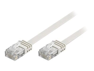 DELTACO TP-615V-FL - Patch-kabel - RJ-45 (hane) till RJ-45 (hane) - 15 m - UTP - CAT 6 - formpressad, platt - vit
