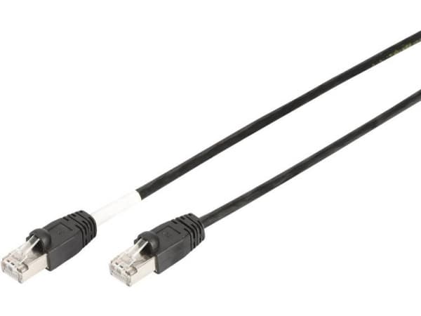 DIGITUS Professional - Patch-kabel - RJ-45 (hane) till RJ-45 (hane) - 5 m - SFTP - CAT 6 - startad, utomhus, hakfri - svart