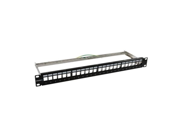 Keystone-modulrack 19Patchpanel för 24xTPmodul 1Ut152mm Svart Synergy 21