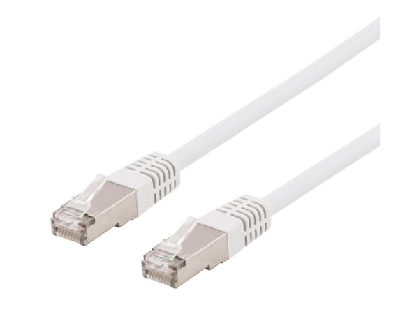 DELTACO SFTP-610VH - Liitäntäkaapeli - RJ-45 (uros) RJ-45 (uros) - 10 m - SFTP - CAT 6 - halogeeniton, valettu - valkoinen - valkoinen