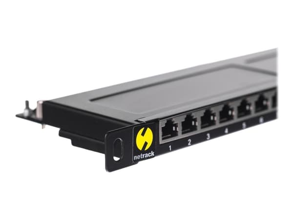 Netrack - Patch panel with shelf - rackmonterbar - CAT 6 - UTP - RJ-45 X 24 - 0.5U - 19"