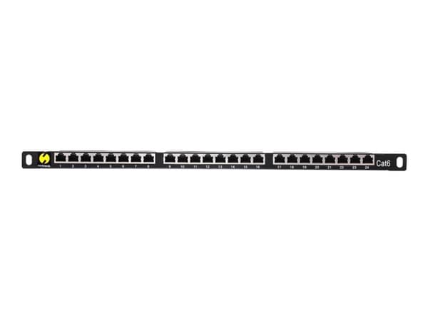 Netrack - Patch panel with shelf - rackmonterbar - CAT 6 - UTP - RJ-45 X 24 - 0.5U - 19"