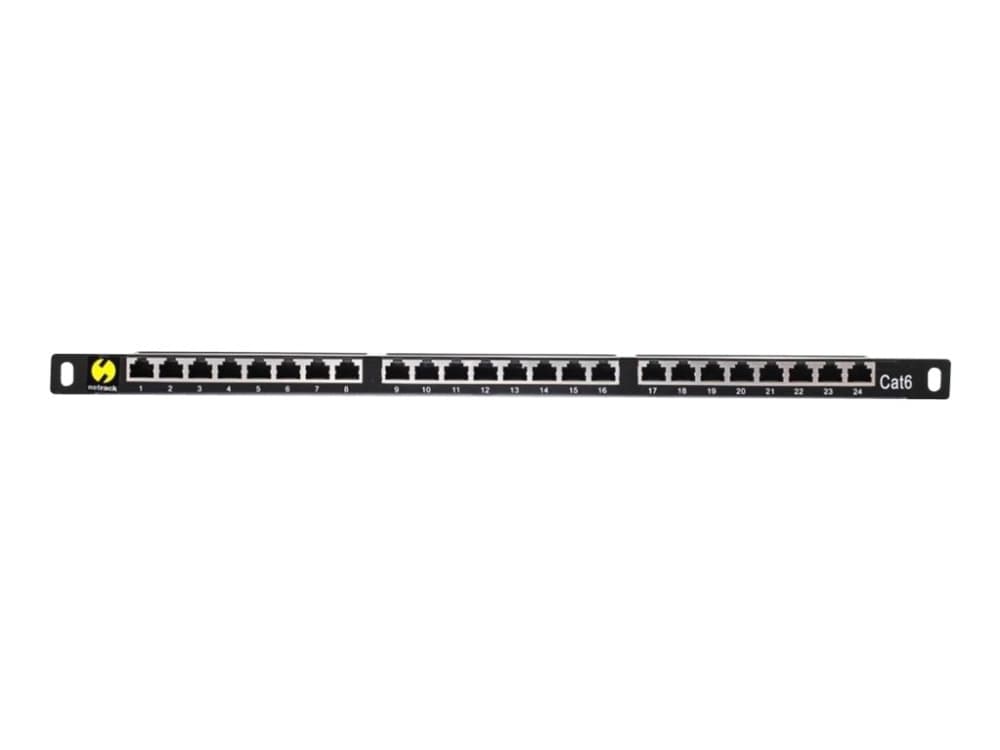 Netrack - Patch panel with shelf - rackmontering - CAT 6 - UTP - RJ-45 X 24 - 0.5U - 19"