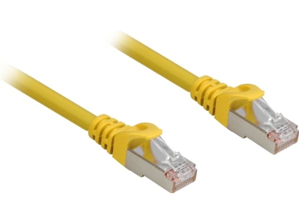 Sharkoon - Koblingskabel - RJ-45 (hann) til RJ-45 (hann) - 1.5 m - SFTP - CAT 6a - halogenfri - gul