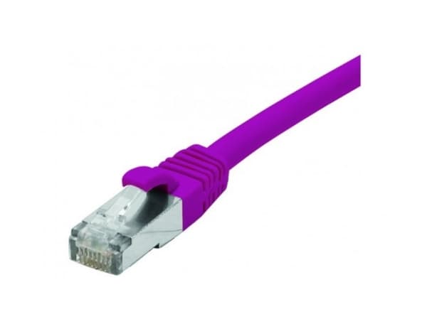 EXC Network Cable | Cat 6 | F/UTP | Low smoke/halogen free | Connection cable | Purple | 0.5m