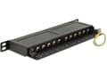 Miniatyrbild 4 av 5: Delock - Patch-panel - CAT 6a - RJ-45 X 12 - gagatsvart, RAL 9005 - 0.5U - 10"