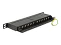 Miniatyrbild 1 av 5: Delock - Patch-panel - CAT 6a - RJ-45 X 12 - gagatsvart, RAL 9005 - 0.5U - 10"
