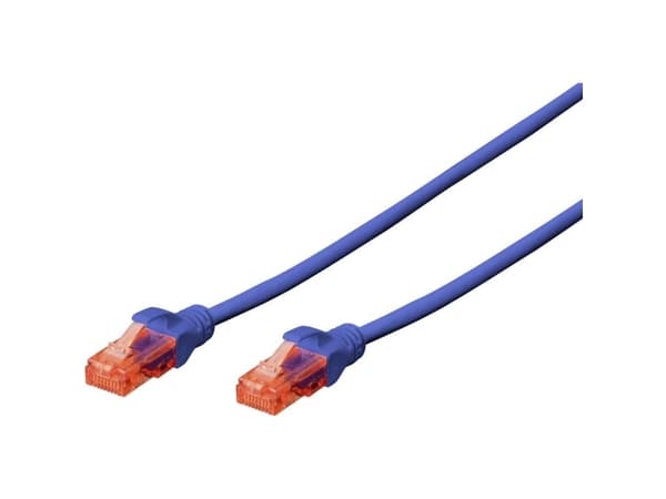 DIGITUS Professional - Patch-kabel - RJ-45 (hane) till RJ-45 (hane) - 25 cm - UTP - CAT 6 - halogenfri, formpressad, hakfri - blå
