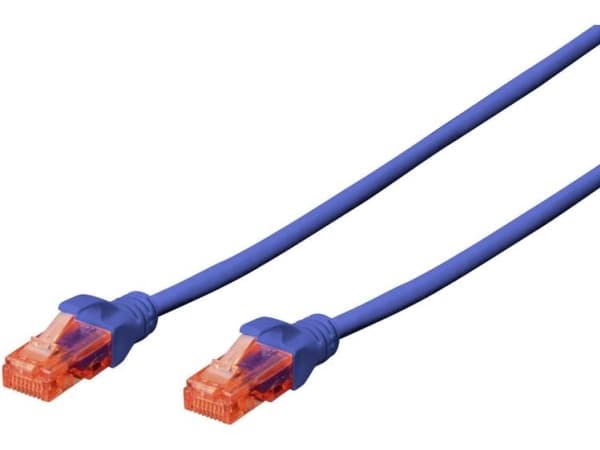 DIGITUS Professional - Patch-kabel - RJ-45 (hane) till RJ-45 (hane) - 25 cm - UTP - CAT 6 - halogenfri, formpressad, hakfri - blå
