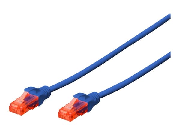 DIGITUS Professional - Patch-kabel - RJ-45 (hane) till RJ-45 (hane) - 25 cm - UTP - CAT 6 - halogenfri, formpressad, hakfri - blå