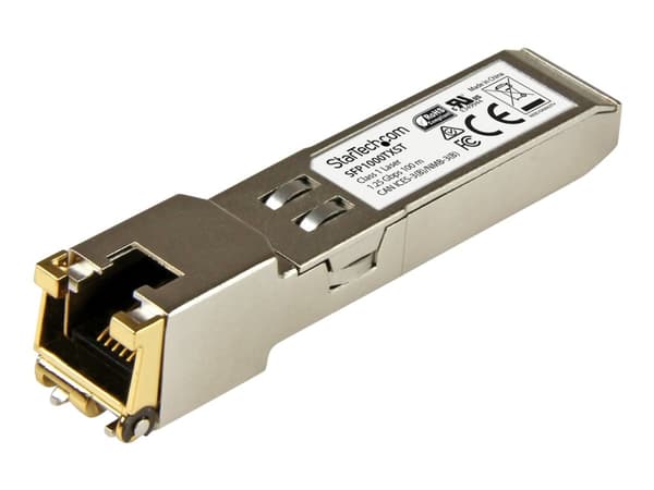 StarTech.com MSA Uncoded Compatible SFP Module, 1000BASE-TX, SFP to RJ45 (Copper) Cat6/Cat5e, 1GE Gigabit Ethernet SFP, RJ-45 (Copper) 100m, 1Gbps/10