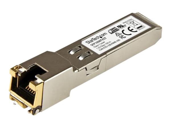 StarTech.com MSA Uncoded Compatible SFP Module, 1000BASE-TX, SFP to RJ45 (Copper) Cat6/Cat5e, 1GE Gigabit Ethernet SFP, RJ-45 (Copper) 100m, 1Gbps/10