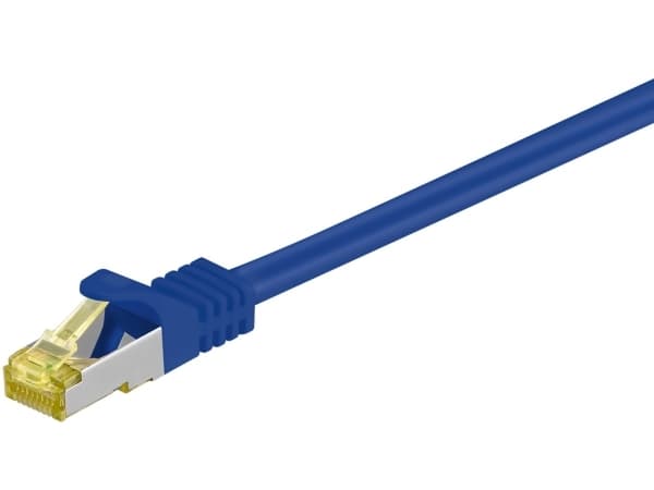 Goobay RJ-45 CAT7 0.25m, 0,25 m, Cat7, S/FTP (S-STP), RJ-45, RJ-45, Blå