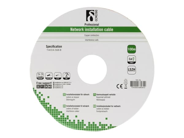 DELTACO TP-70 - Samlet kabel - 100 m - SFTP - CAT 7 - grå
