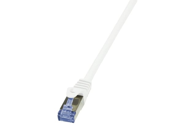 LogiLink PrimeLine - Patch-kabel - RJ-45 (hane) till RJ-45 (hane) - 50 cm - SFTP, PiMF - CAT 7 - halogenfri, formpressad, hakfri - vit