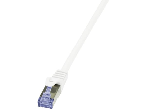 LogiLink PrimeLine - Patch-kabel - RJ-45 (hane) till RJ-45 (hane) - 50 cm - SFTP, PiMF - CAT 7 - halogenfri, formpressad, hakfri - vit