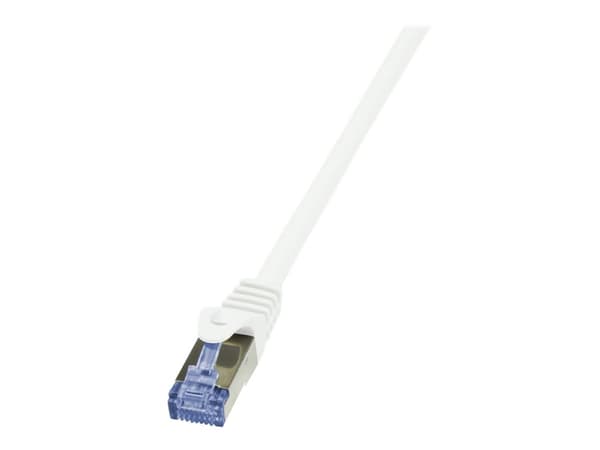 LogiLink PrimeLine - Patch-kabel - RJ-45 (hane) till RJ-45 (hane) - 50 cm - SFTP, PiMF - CAT 7 - halogenfri, formpressad, hakfri - vit