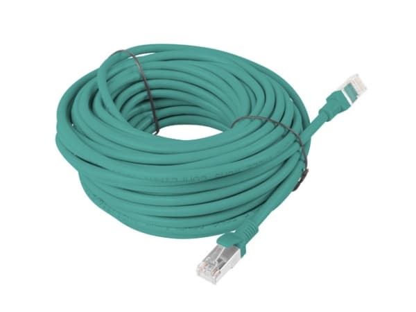 Lanberg - Koblingskabel - RJ-45 (hann) til RJ-45 (hann) - 15 m - FTP - CAT 5e - flertrådet, uten hindringer, formstøpt - grønn, RAL 6024