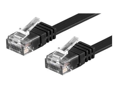DELTACO - Liitäntäkaapeli - RJ-45 (uros) - RJ-45 (uros) - 20 m - UTP - CAT 6 - muotoiltu, litteä - musta