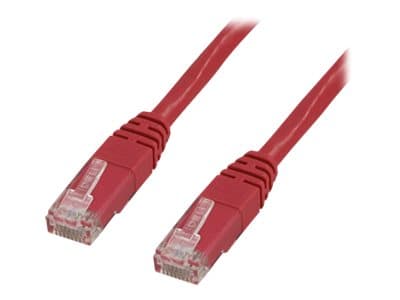 DELTACO - Övergångskabel - RJ-45 (hane) till RJ-45 (hane) - 2 m - UTP - CAT 6 - tvinnad - röd