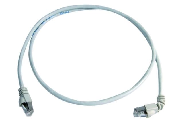 Telegärtner MP8 FS 500 - Liitäntäkaapeli - RJ-45 (M) - RJ-45 (M) - 10 m - SFTP, PiMF - CAT 6a - 90° liitin, halogeeniton, valettu, ilman koukkua - ha