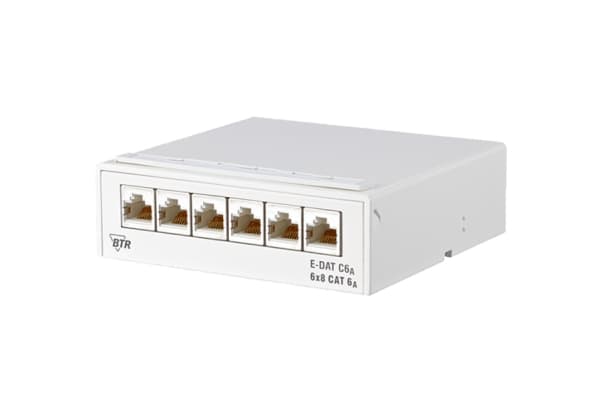 METZ CONNECT E-DAT - Koblingspanel - CAT 6a - RJ-45 X 6 - ren hvit