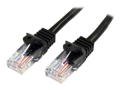 StarTech.com 0.5m Black Cat5e / Cat 5 Snagless Ethernet Patch Cable 0.5 m - Koblingskabel - RJ-45 (hann) til RJ-45 (hann) - 50 cm - UTP - CAT 5e - fl