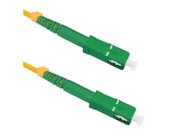 Qoltec Simplex - Patchkabel - SC/APC enkelttilstand (han) til SC/APC enkelttilstand (han) - 10 m. - fiberoptik - simplex - 9 / 125 micron - G.652D -
