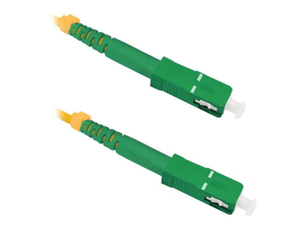 Qoltec Simplex - Patchkabel - SC/APC enkelttilstand (han) til SC/APC enkelttilstand (han) - 10 m. - fiberoptik - simplex - 9 / 125 micron - G.652D -