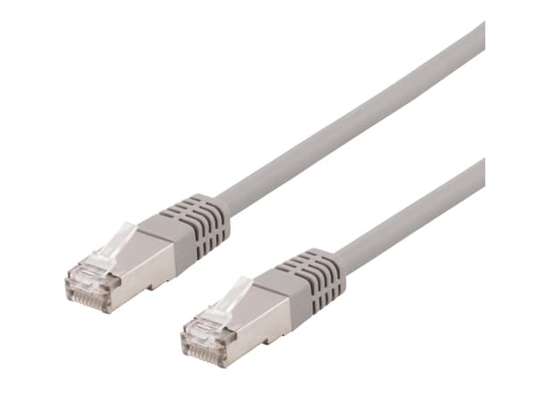 DELTACO - Koblingskabel - RJ-45 (hann) til RJ-45 (hann) - 30 cm - U/FTP - CAT 6a - halogenfri, formstøpt - grå