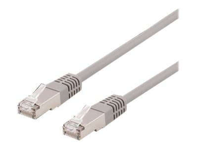 DELTACO - Koblingskabel - RJ-45 (hann) til RJ-45 (hann) - 30 cm - U/FTP - CAT 6a - halogenfri, formstøpt - grå