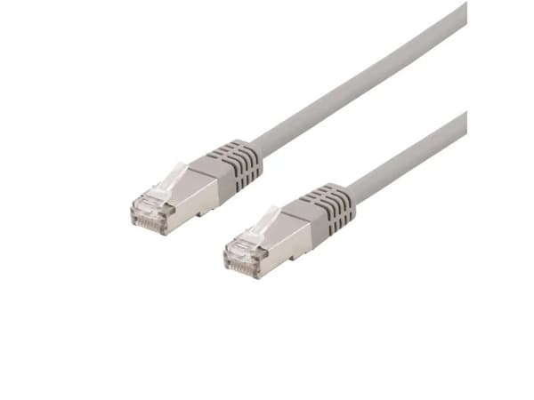 DELTACO - Koblingskabel - RJ-45 (hann) til RJ-45 (hann) - 30 cm - U/FTP - CAT 6a - halogenfri, formstøpt - grå